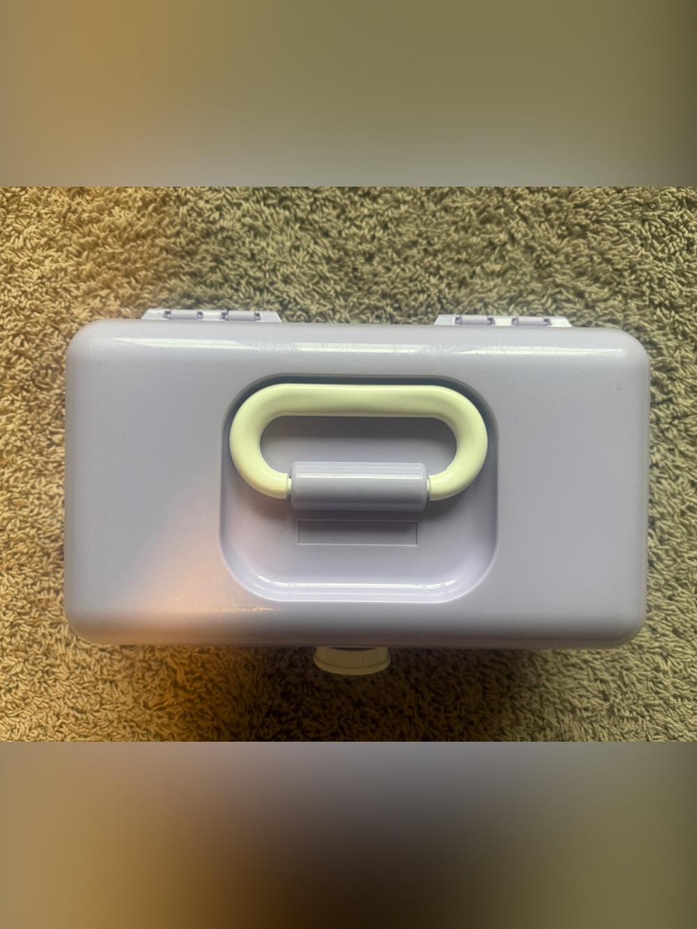 Caboodles Lavender Makeup Organizer with Pale Yellow Handle Accent